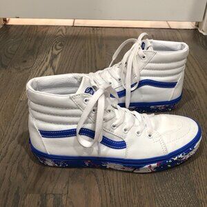 Vans Off the Wall - Woman Sneakers - White and Cobalt Blue - Size 7.5